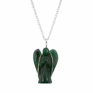 Colgante de ángel guardián de gema - aventurina verde