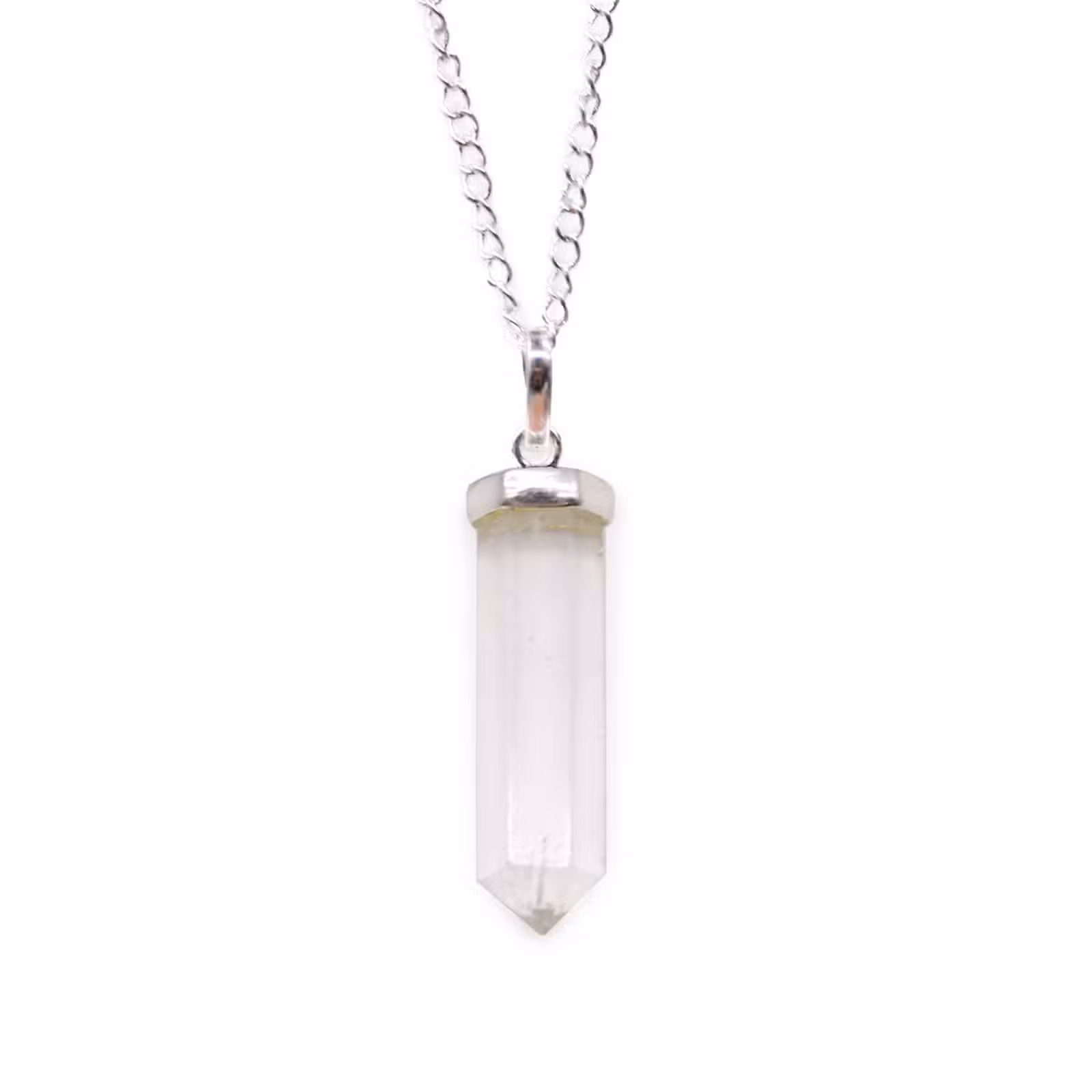 Colgante de Punto Clásico de Piedras Preciosas - Cuarzo de Roca