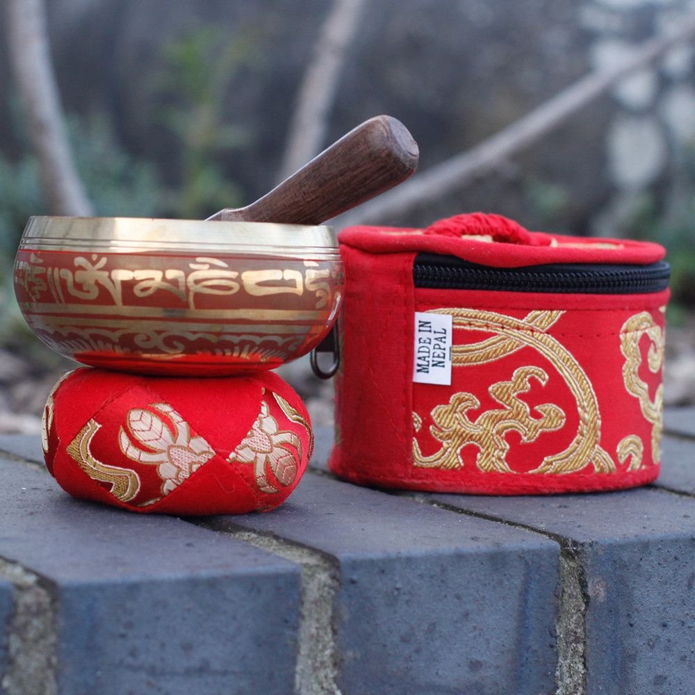 Mini Cuenco tibetano Set de Regalo - Rojo - Imagen 4