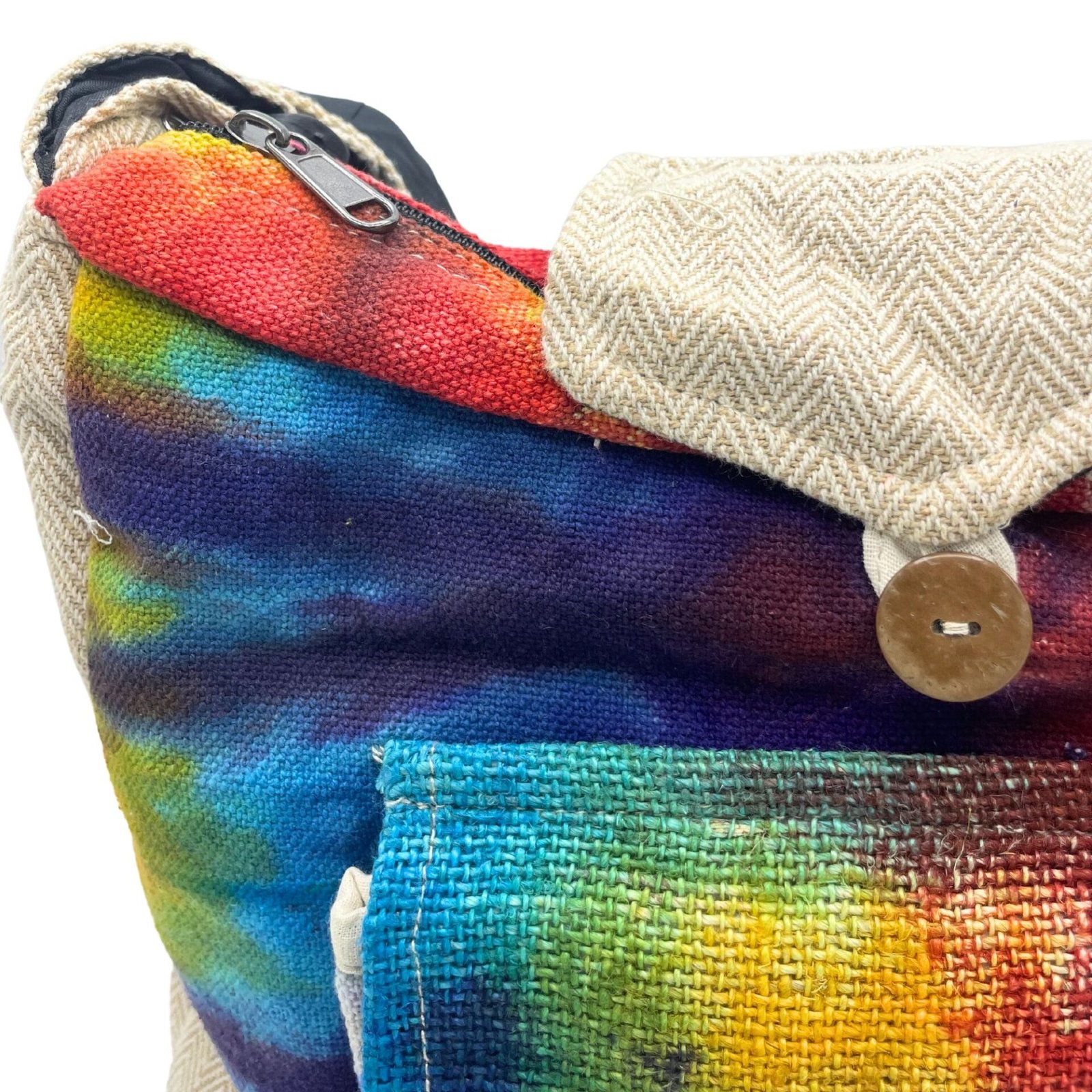 Bolsa de estudio de cáñamo Tiedye con bolsillo frontal - Imagen 3