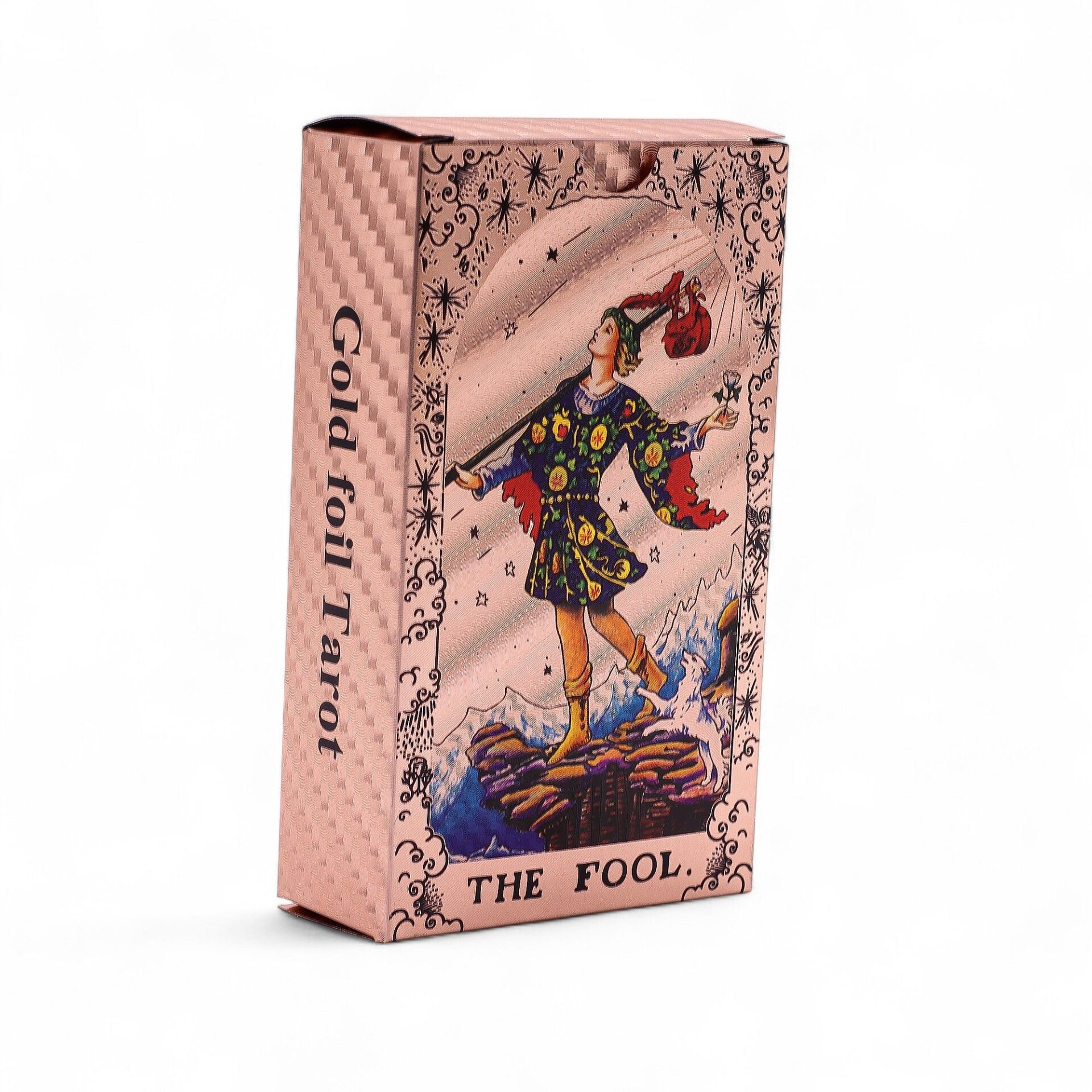 Cartas de Tarot con foil en oro rosa - Fase lunar - con folleto