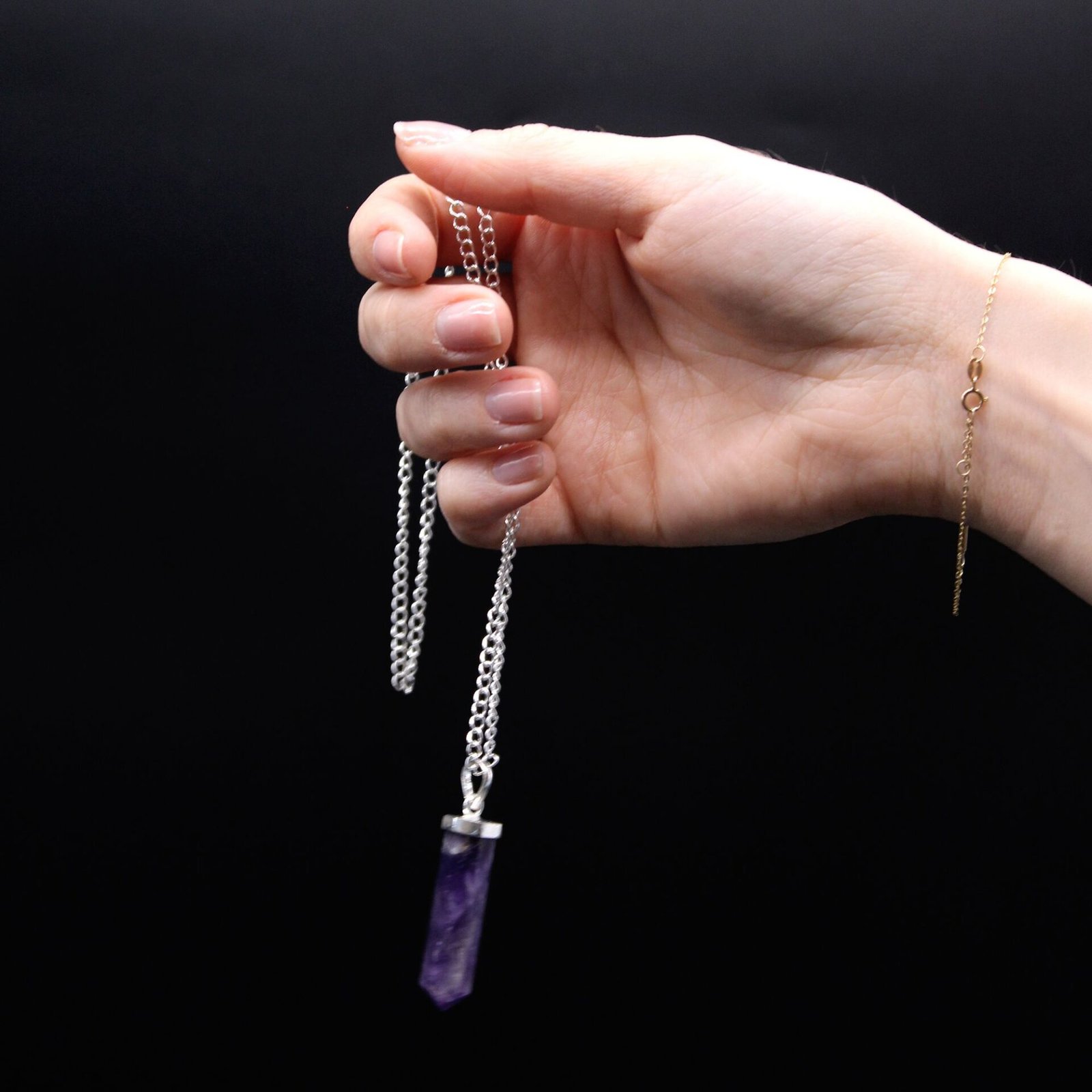 Colgante de Punto Clásico de Piedras Preciosas - Ágata Negra - Imagen 6