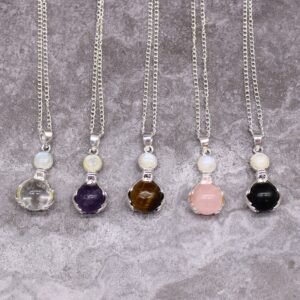 Colgante de Manos Curativas de Piedras Preciosas - Ágata Negra