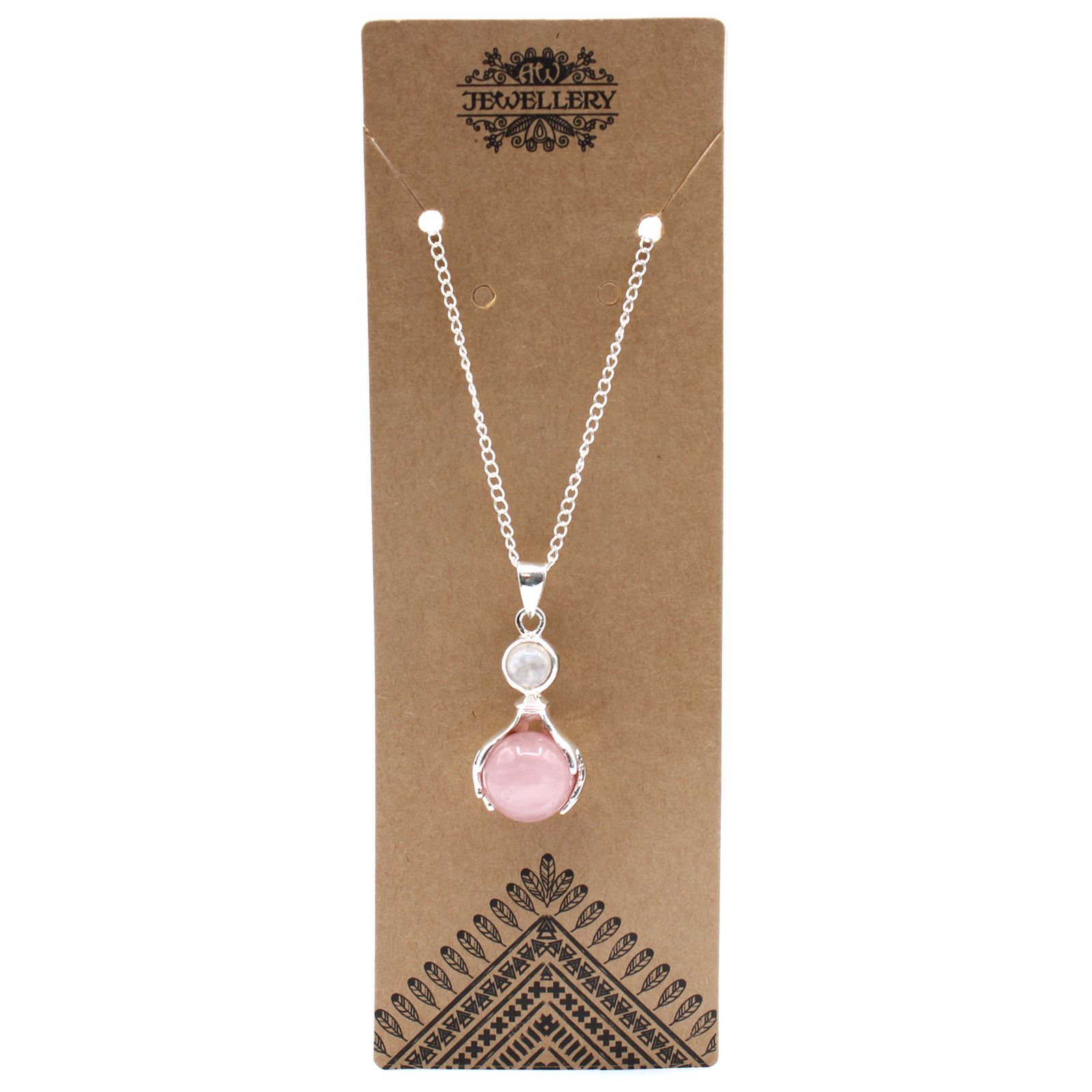 Colgante de Manos Curativas de Piedras Preciosas - Cuarzo Rosa - Imagen 4