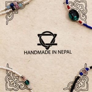 Turquesa nepalí y coralita de alta calidad - Collar con detalle de lapislázuli - (42cm)