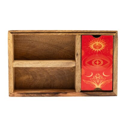 Caja de Tarot de Tres Secciones con Soporte para Cartas