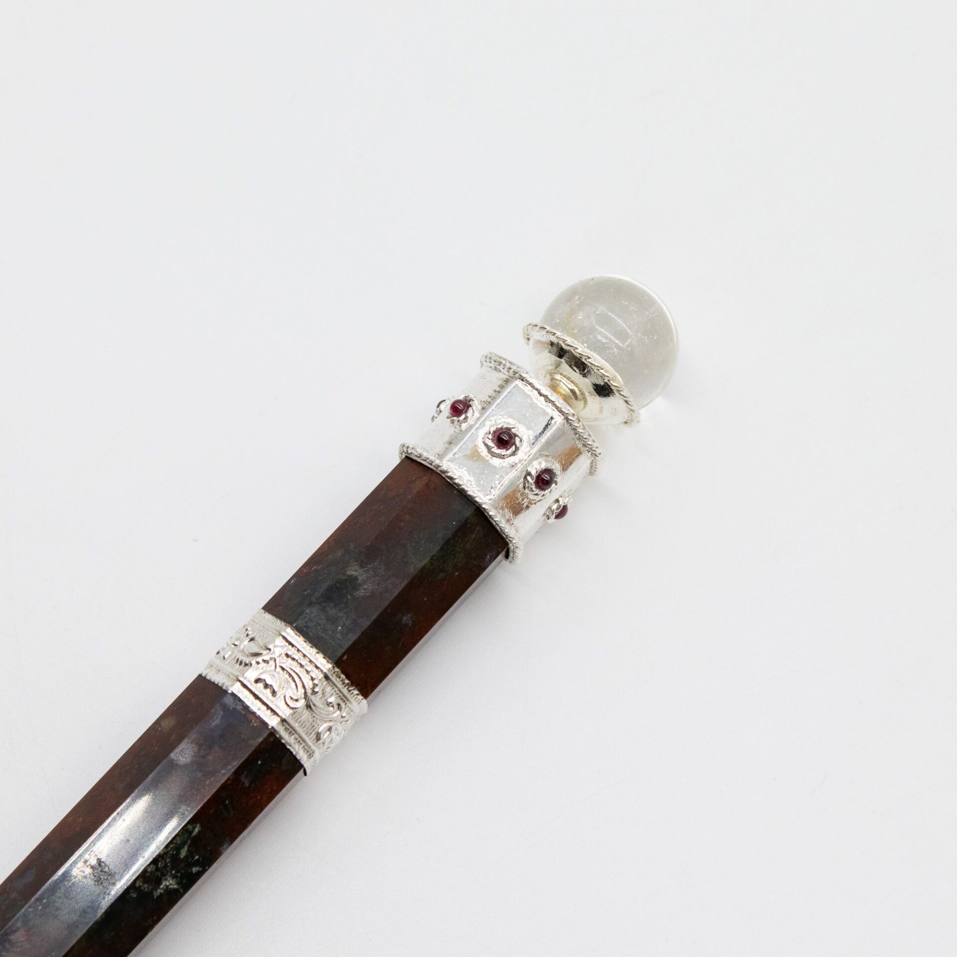 Varita Bloodroot Soverign -Extra Largo Fancy Jasper Magic- Parte superior de bola de cristal - 26cm - Imagen 6