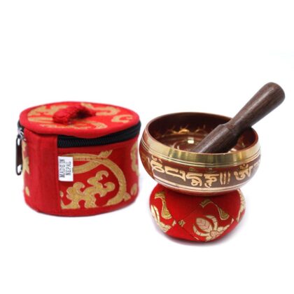 Set Mini Cuenco tibetano - Rojo 8x6 cm.