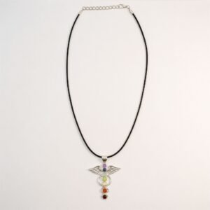 Colgantes devocionales de la India - Baño de plata (cordón de 45 cm) - Ángel Chakra