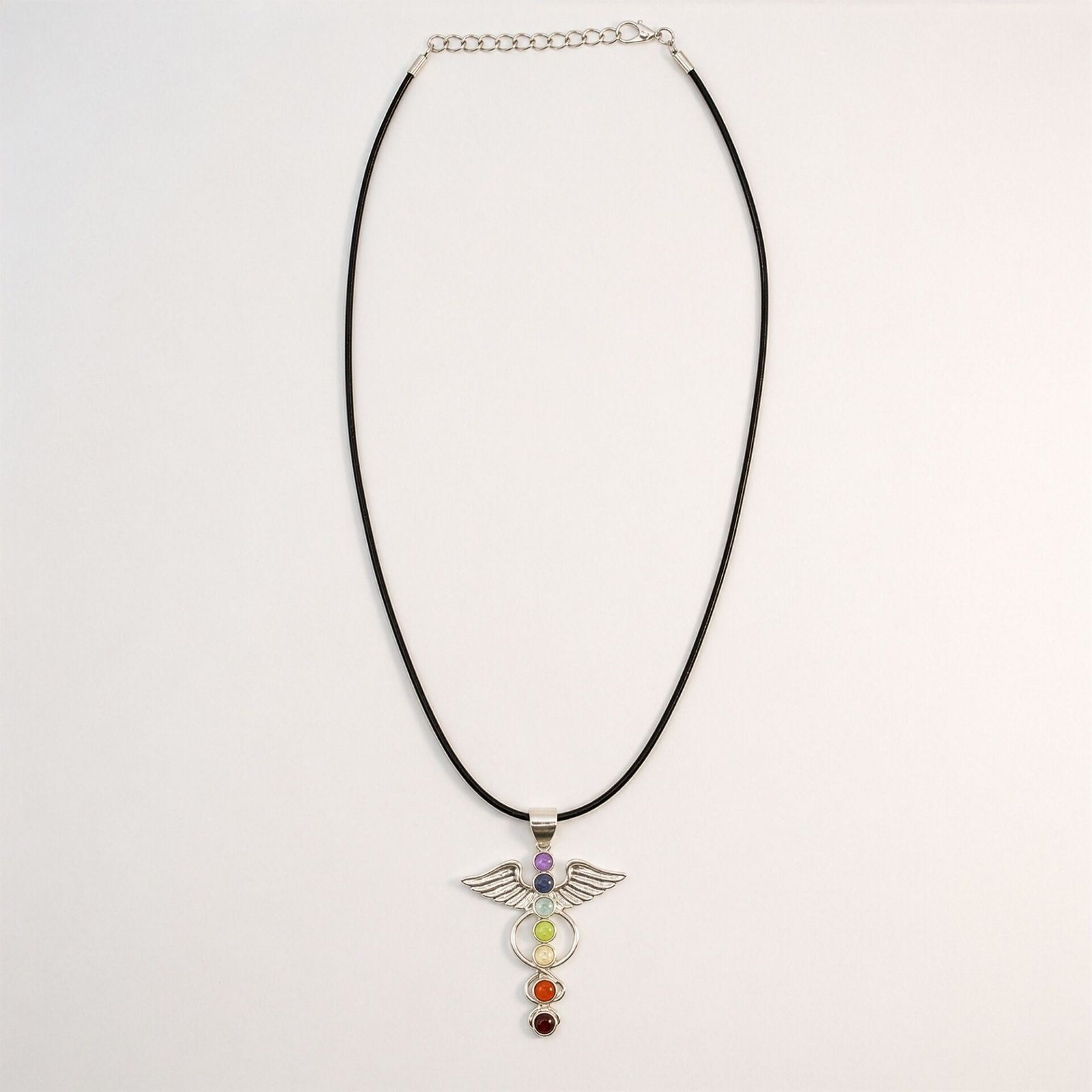 Colgantes devocionales de la India - Baño de plata (cordón de 45 cm) - Ángel Chakra