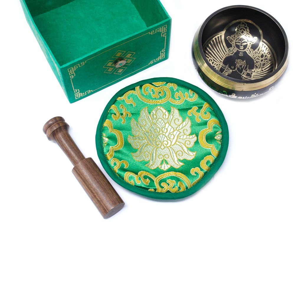 Cuenco tibetano set - Tara Verde 10cm (min 400gm) - Imagen 2