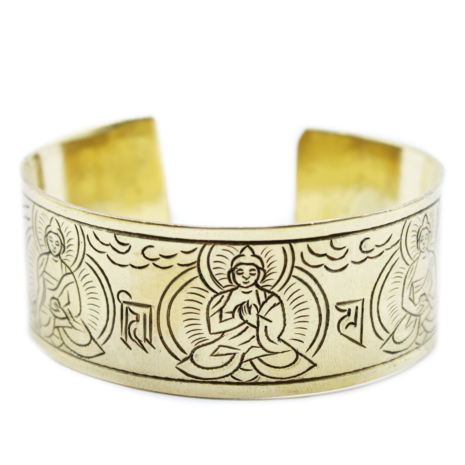 Pulsera Tibetana de Latón - Cinco Budas - Imagen 3