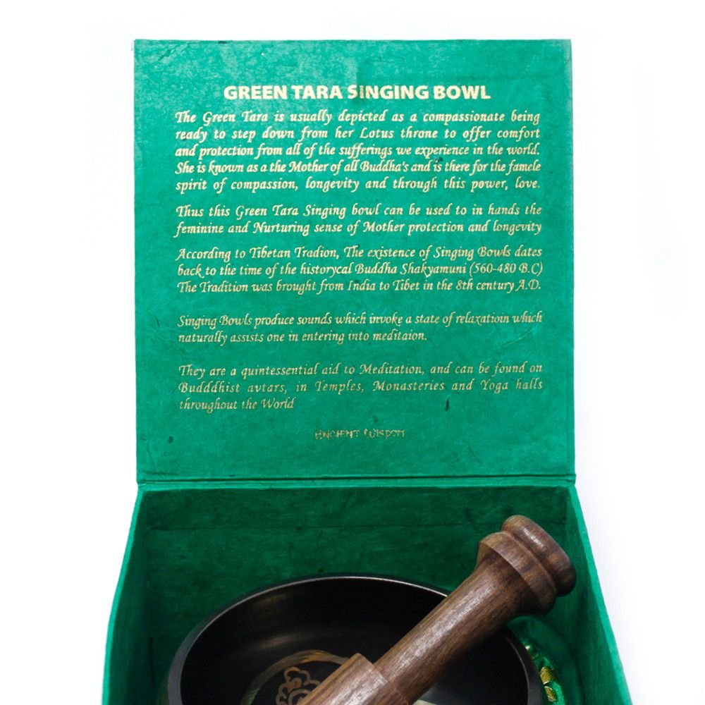 Cuenco tibetano set - Tara Verde 10cm (min 400gm) - Imagen 3