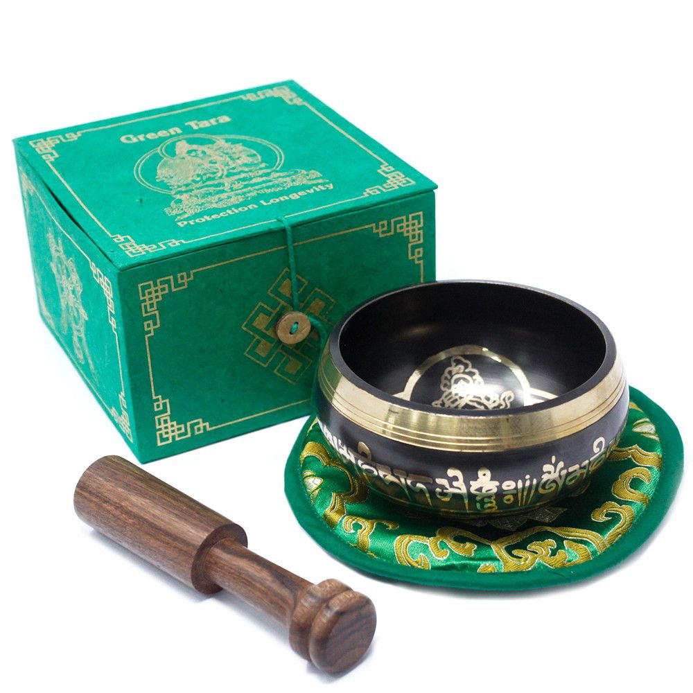 Cuenco tibetano set - Tara Verde 10cm (min 400gm) - Imagen 5