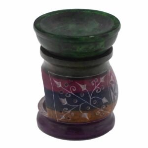 Quemador de Aceite de Esteatita 10cm - Flor de la Vida - Cinco Colores