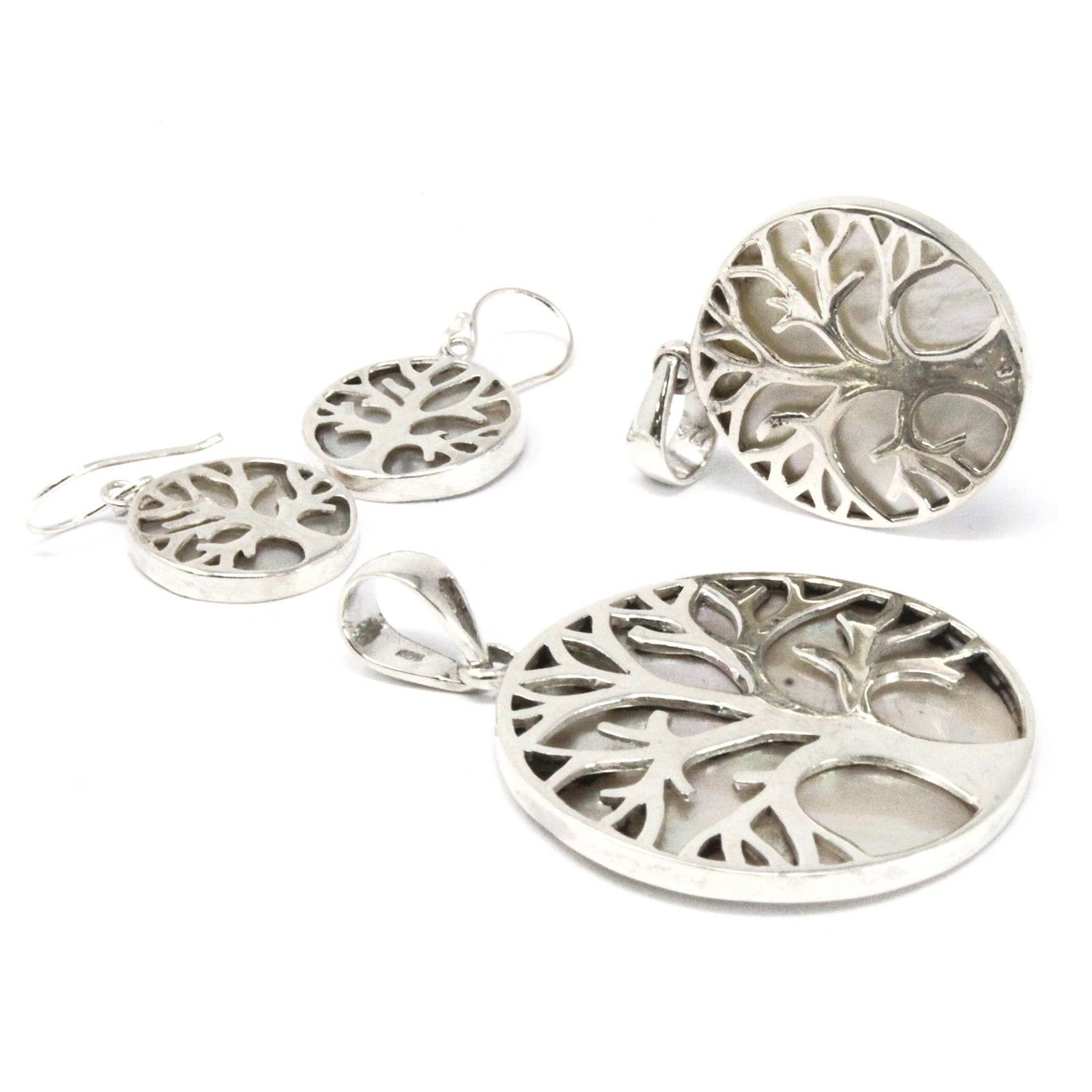 Colgante de Plata Árbol de la Vida 30mm - Madre Perla - Imagen 2