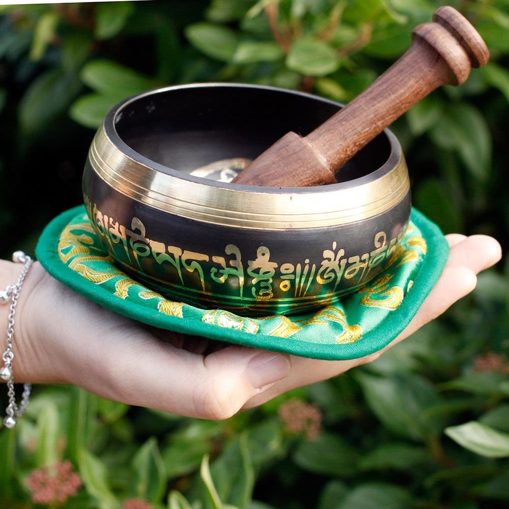 Cuenco tibetano set - Tara Verde 10cm (min 400gm) - Imagen 7
