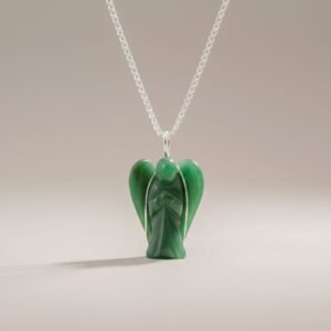 Colgante de ángel guardián de gema - aventurina verde