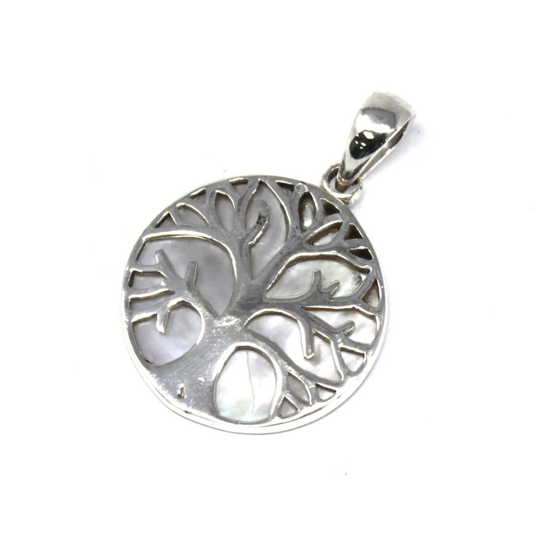 Colgante de Plata Árbol de la Vida 22mm - Madre Perla - Imagen 5