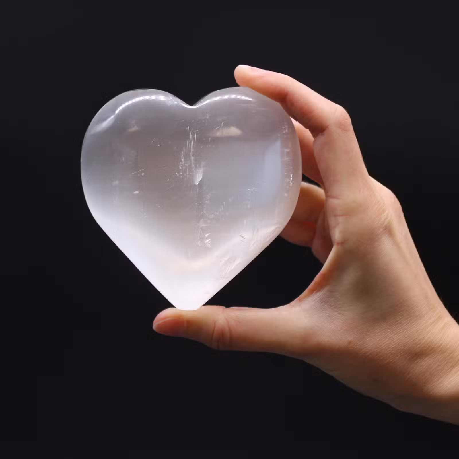 Corazón de selenita - 10 cm - Imagen 3