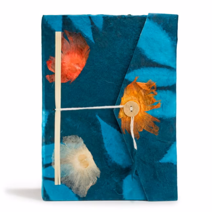 Cuaderno de Lokta grande Bold Floral – 21x15 cm – 45 hojas – Azul medianoche