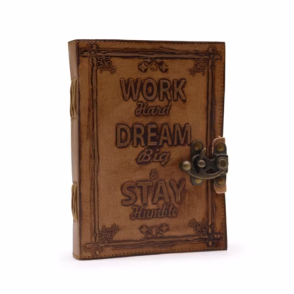 Diario de cuero - Trabajar y Soñar a lo Grande -12,5x17,5 cm