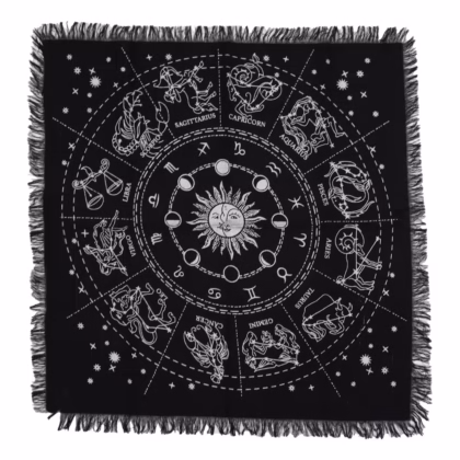 Mantel de altar esotérico con flecos - Horóscopo