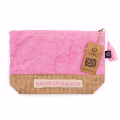 Bolsa de Cuidado Personal - Rosa y Púrpura - Lavado a Piedra