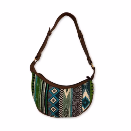 Bolso Hobo de Jacquard - Verdes atrevidos