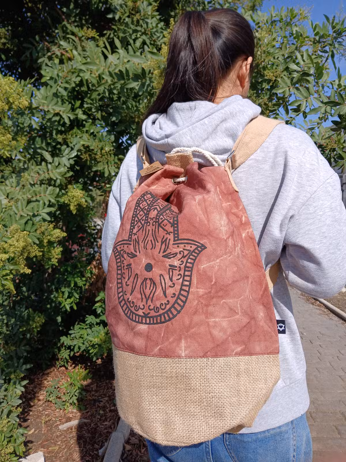 Mochila 100% Natural - Efecto Lavado Terracota - Hamsa