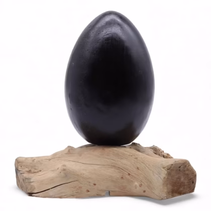 Lámpara de Mesa con Pantalla Huevo de Lava Craquelado – Gris