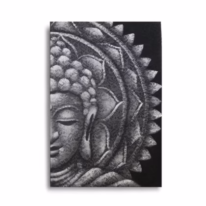 Mandala Medio Buda Gris 60x80 cm