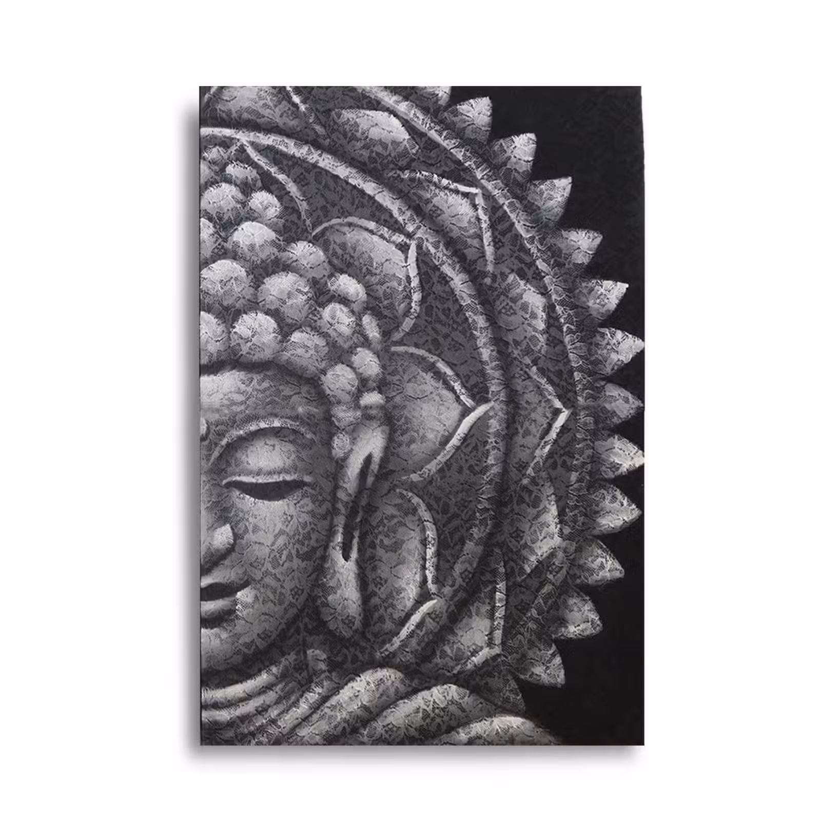 Mandala Medio Buda Gris 60x80 cm