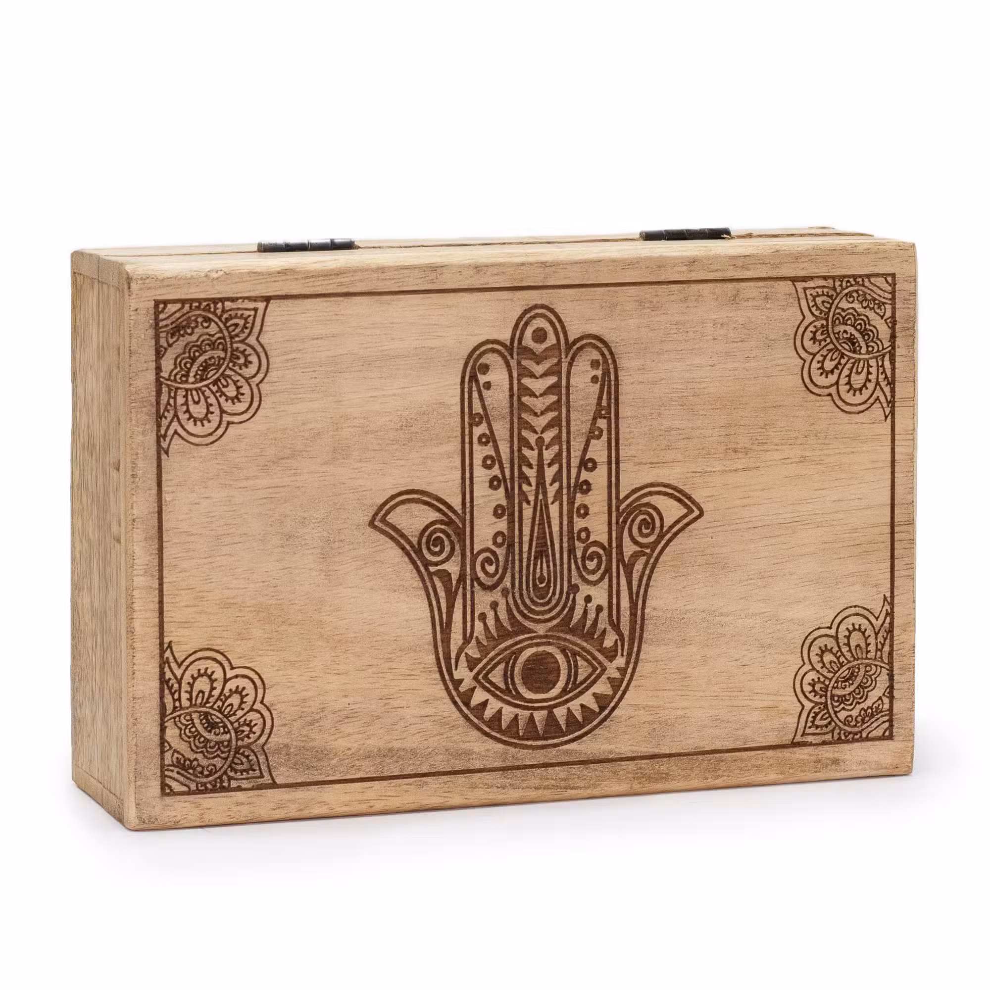 Caja rectangular grande 21,5x14x6,3cm - Hamsa Negro