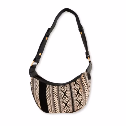 Bolso Hobo de Jacquard - Gris