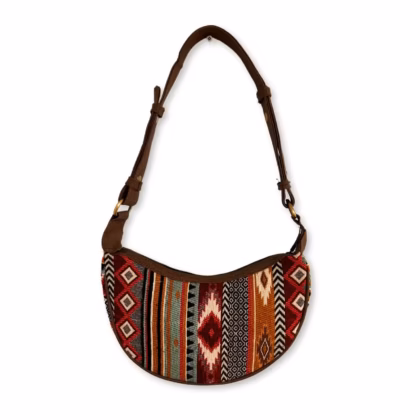Bolso Hobo de Jacquard - Marrón