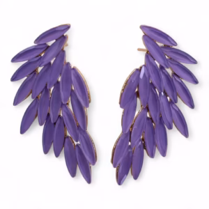 Pendientes de Cristal Vintage - Alas de ángel - Lavanda