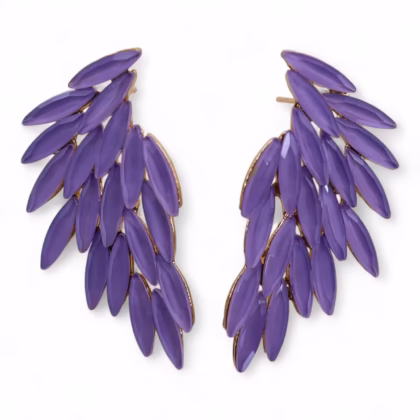 Pendientes de Cristal Vintage - Alas de ángel - Lavanda
