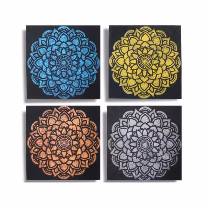 Set de 4 Detalles de Brocados de Mandalas 30x30cm