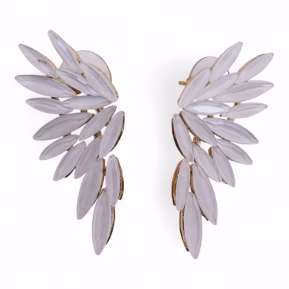 Pendientes de Cristal Vintage - Alas de ángel - Perla
