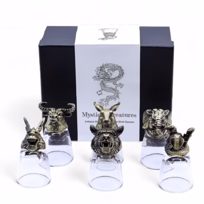 6 vasos (50ml) - Criaturas Místicas - Bronce Antiguo