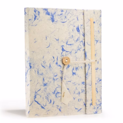 Cuaderno de Lokta grande de algodón azul mixto 21x15cm