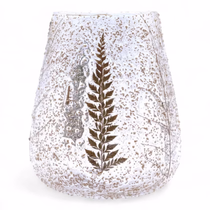 Portavelas de cristal natural - Cuenco grande - Pino (15x12cm)