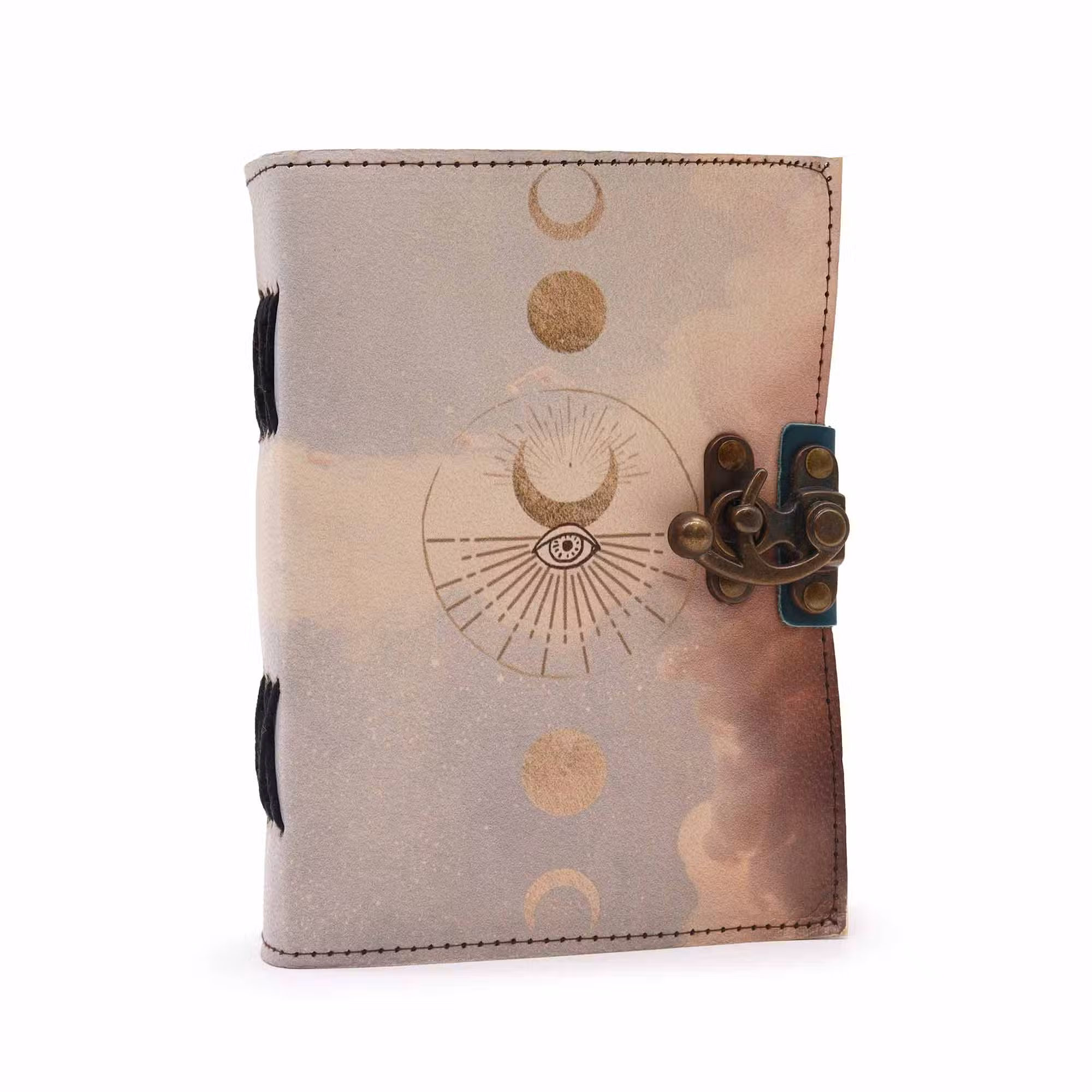 Cuaderno de Cuero Fases de la Luna - 12,5 x 17,5 cm