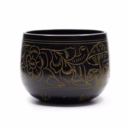 Cuenco sonoro de caldero - Hongo mágico - Amarillo 15 cm.