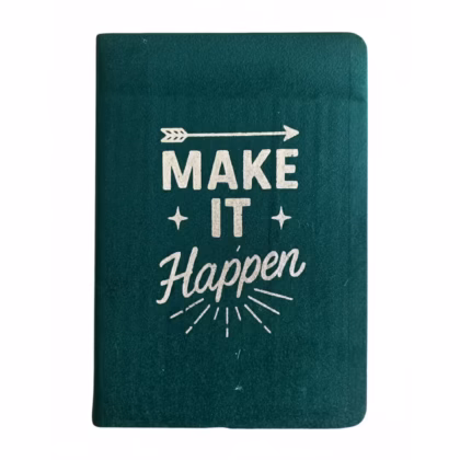 Cuaderno de terciopelo verde oscuro - 80 páginas - Haz que suceda 15x21 cm