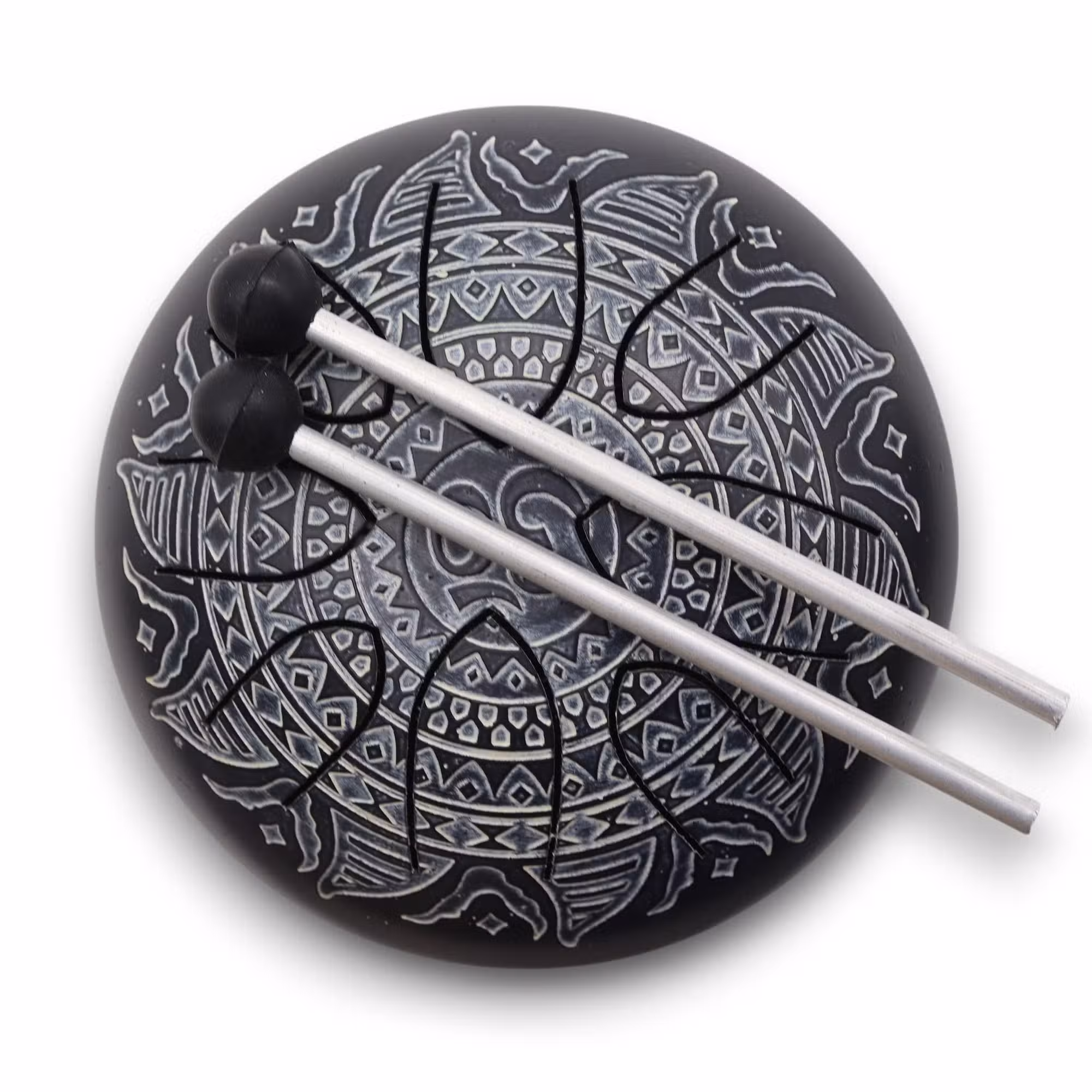 Tambor Hapi Om Mandala Grabado - 16 cm