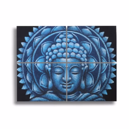 Detalle de Brocado de Mandala de Buda Azul 30x40cm x 4