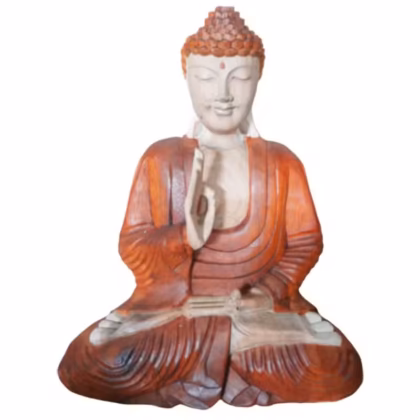 Estatua de Buda Tallada a Mano - 60 cm. Transmisión de Enseñanza