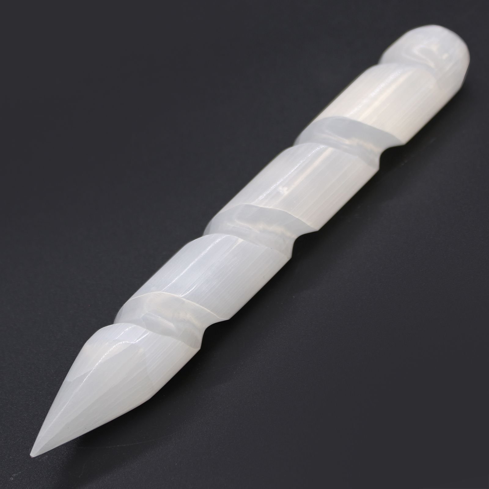 Varita Espiral de Selenita - 16 cm (Punta en 1 Extremo) - Imagen 3